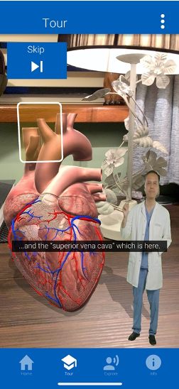 Image of 3D Heart and Consultant explaining its function